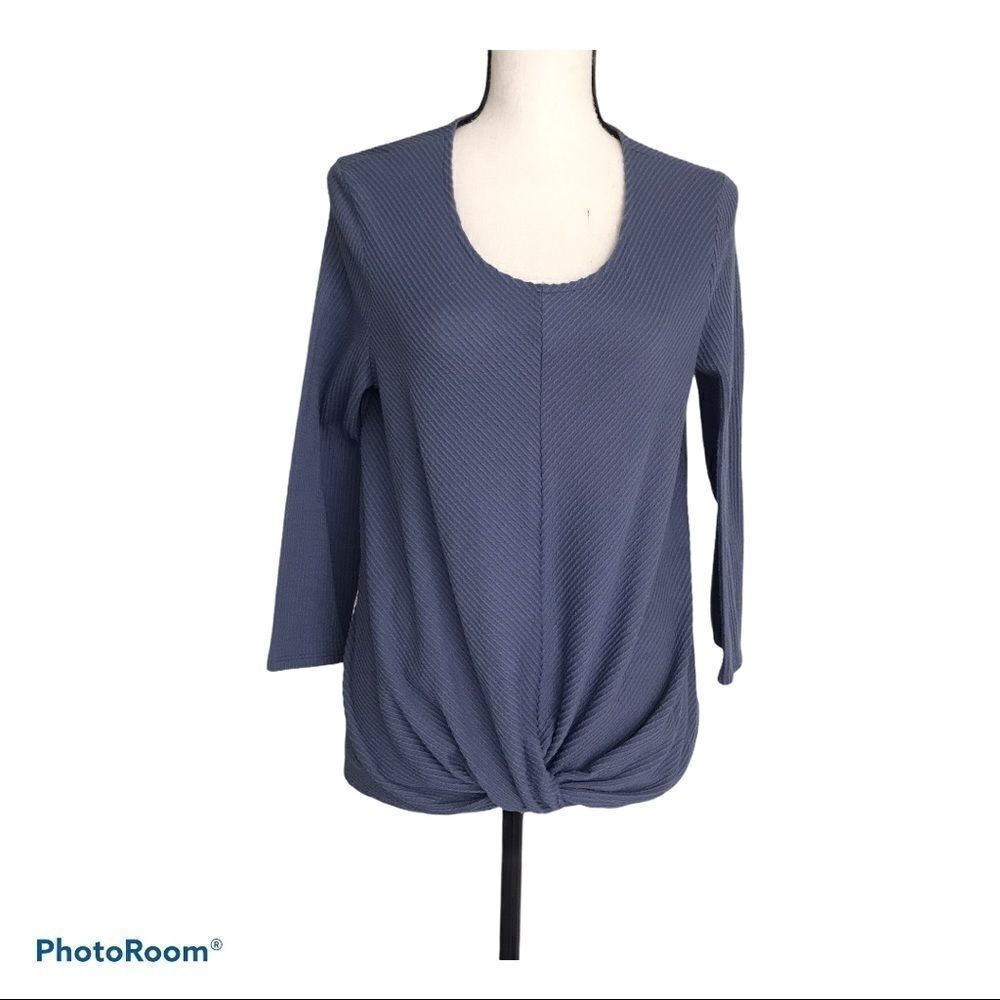 Anthro W5 Periwinkle Blue‎ Twist Front Top Size L